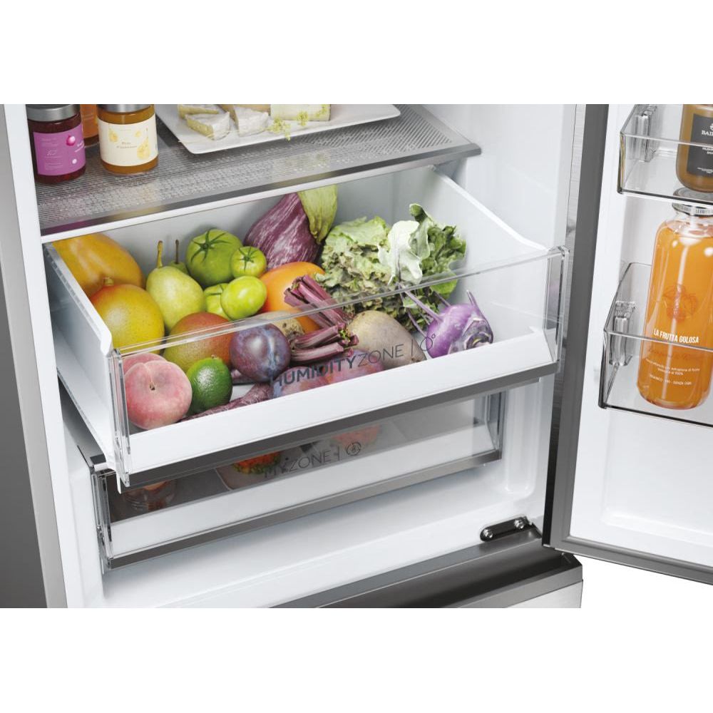 Haier 3D 60 Series 5 360L Frost Free freistehend Kühl-Gefrierkombination - Silber | HTW5618ENMG