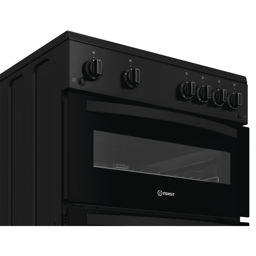 Indesit 60CM freistehend Gas Herd - Schwarz | IDG6GB