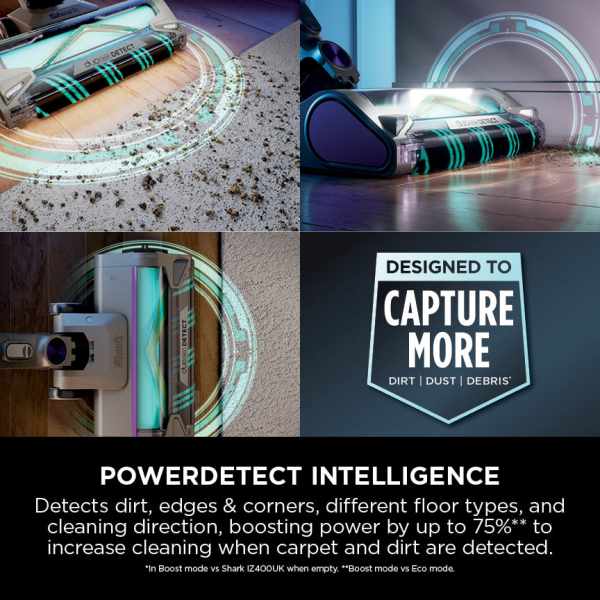Shark Power Detect Clean & Empty Cordless Pet Staubsauger - Weiß & Java Grau | IP3251UKT