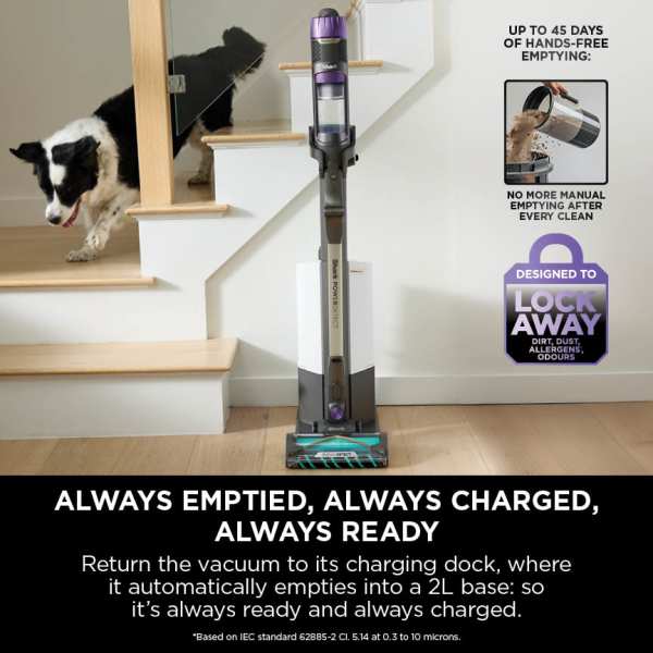 Shark Power Detect Clean & Empty Cordless Pet Staubsauger - Weiß & Java Grau | IP3251UKT