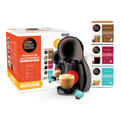 Nescafé DolceGusto Piccolo XS Pod Kaffeemaschine by De'Longhi - Value Bundle - Schwarz | EDG210.BBUNDL