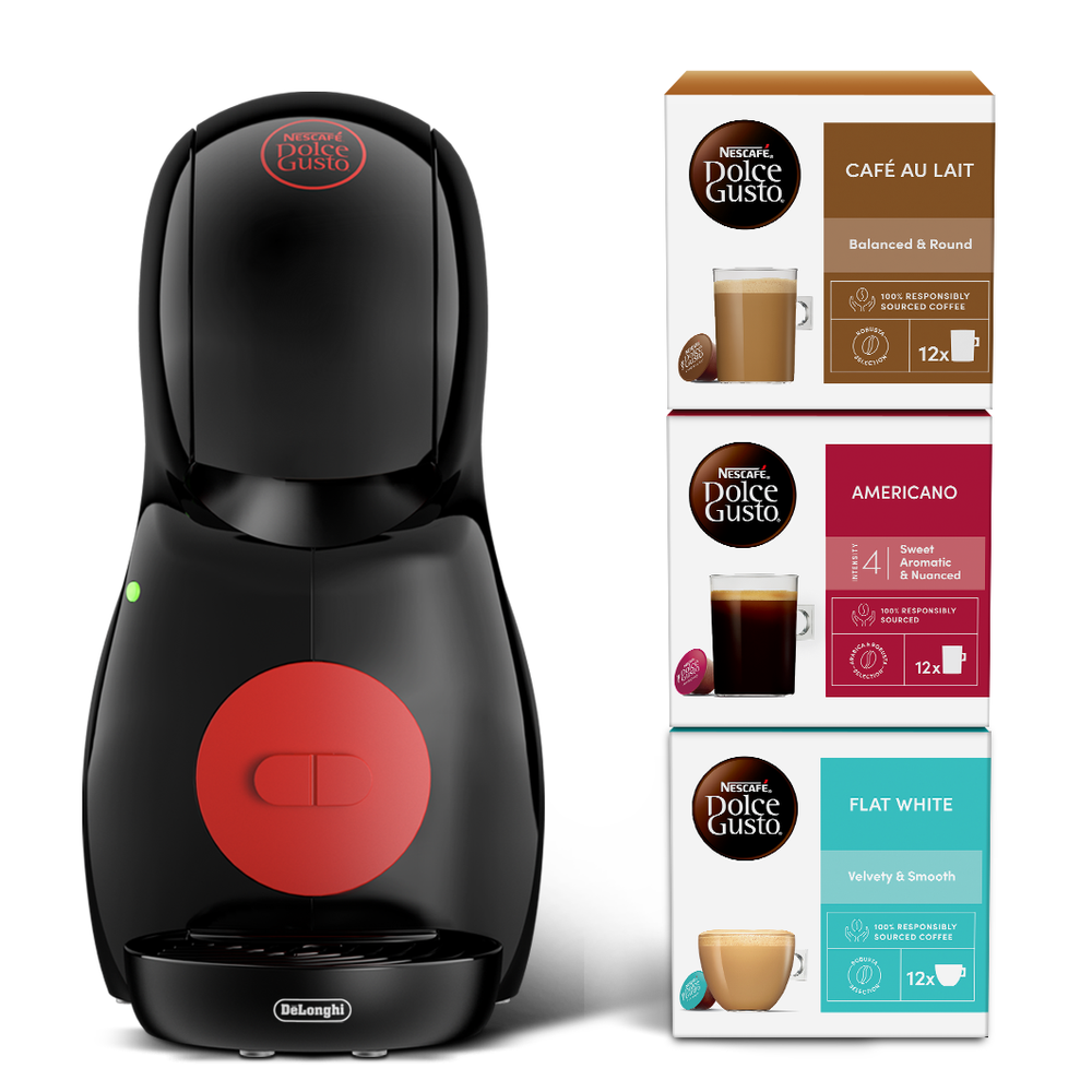 Nescafé DolceGusto Piccolo XS Pod Kaffeemaschine by De'Longhi - Value Bundle - Schwarz | EDG210.BBUNDL