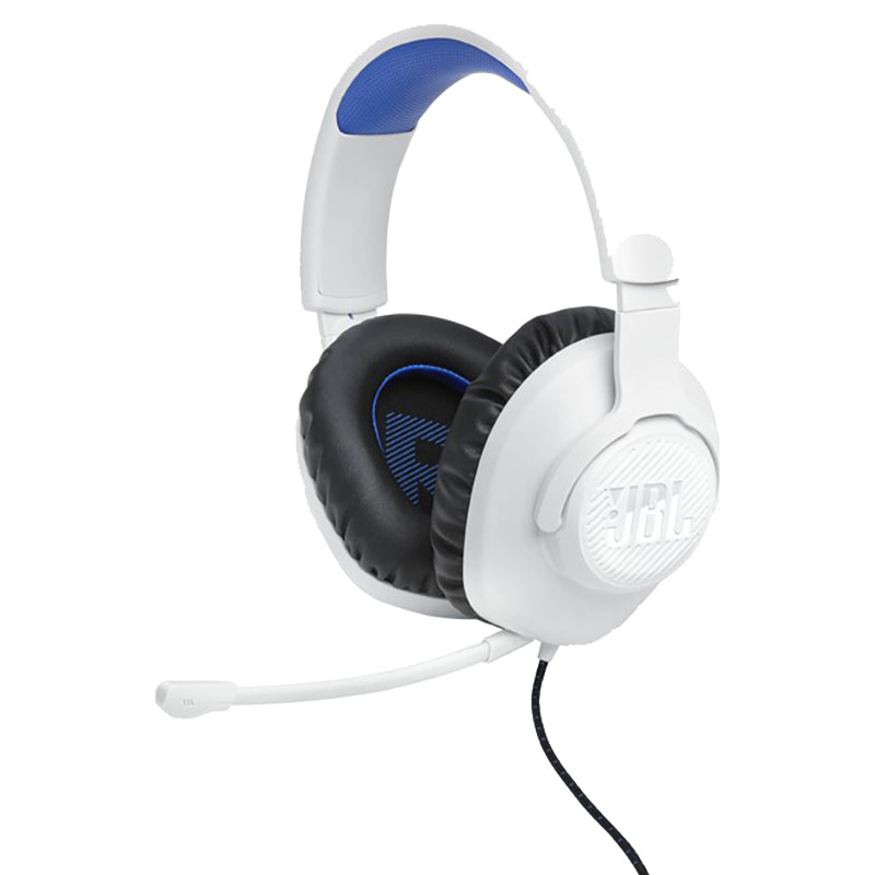 JBL Quantum 100P 40mm Driver Over-Ear Wired Gaming-Headset - Weiß & Blau | JBLQ100PWHTBLU
