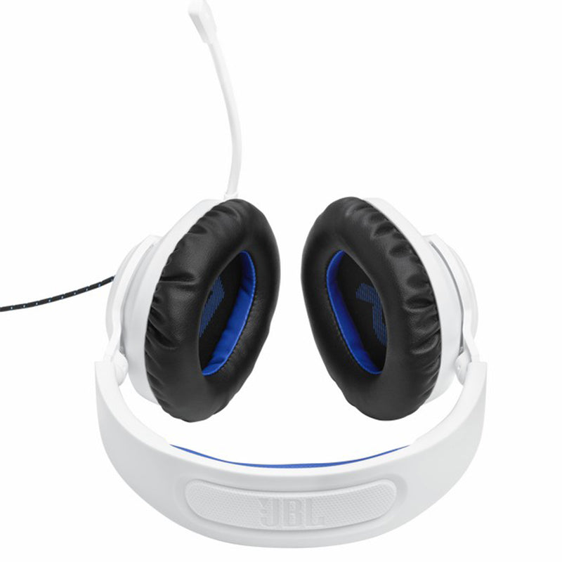 JBL Quantum 100P 40mm Driver Over-Ear Wired Gaming-Headset - Weiß & Blau | JBLQ100PWHTBLU