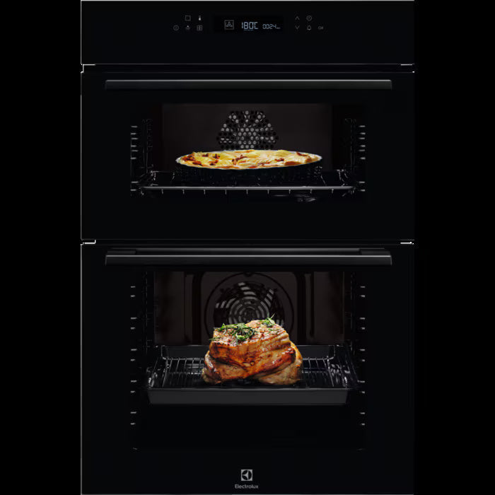 Electrolux 600 SurroundCook 61L Built-In Electric Double Oven - Black | KDFCC00K