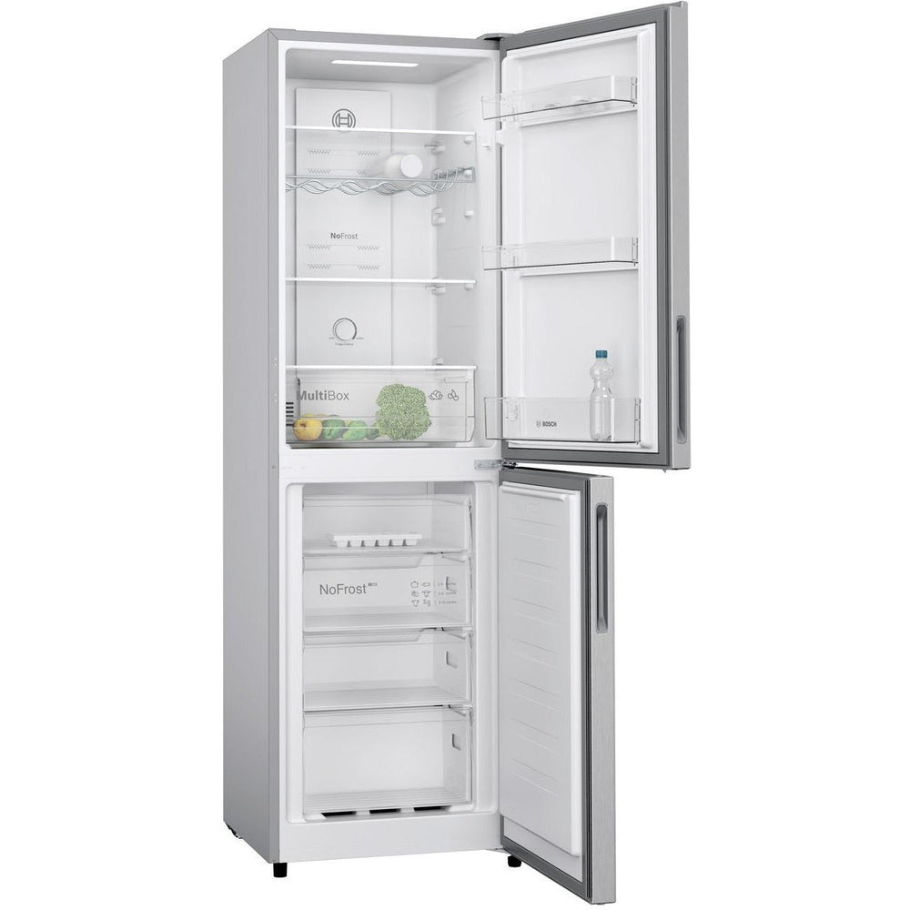 Bosch Series 2 255L Frost Free freistehend Kühl-Gefrierkombination - Edelstahl Effect | KGN27NLEAG