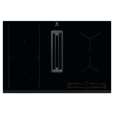 Electrolux 80CM 4 Zone Induction Kochfeld mit Extractor Ventilation System - Schwarz | LCC83443