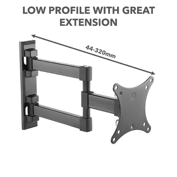 iTech Full Motion Double Arm Bracket for 13" to 27" TVs - Schwarz | LCD33B