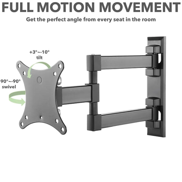 iTech Full Motion Double Arm Bracket for 13" to 27" TVs - Schwarz | LCD33B
