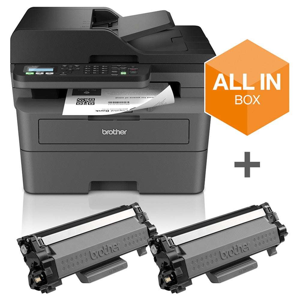 Brother A4 Wireless All-in-Box Mono Laser Drucker – Schwarz | MFCL2827DWXL