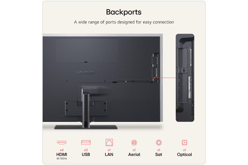 LG G6 55" 4K Smart TV mit Stand - Schwarz | OLED55G66LS.AEI