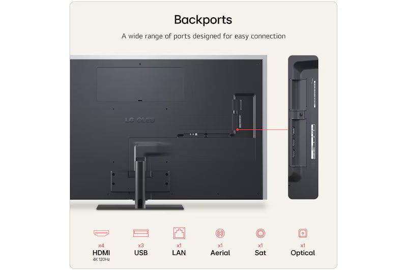 LG G6 65" 4K Smart TV mit Stand - Schwarz | OLED65G66LS.AEI