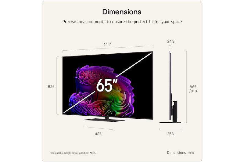LG G6 65" 4K Smart TV mit Stand - Schwarz | OLED65G66LS.AEI