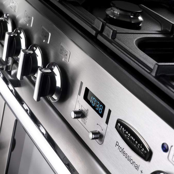 Rangemaster Professional+ 110CM Dual Fuel Standherd - Edelstahl | PROP110DFFSS