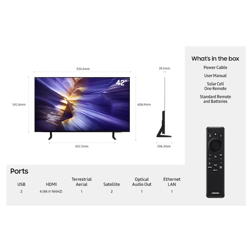 Samsung S90F 42" 4K Smart TV - Graphit Schwarz | QE42S90FAEXXU