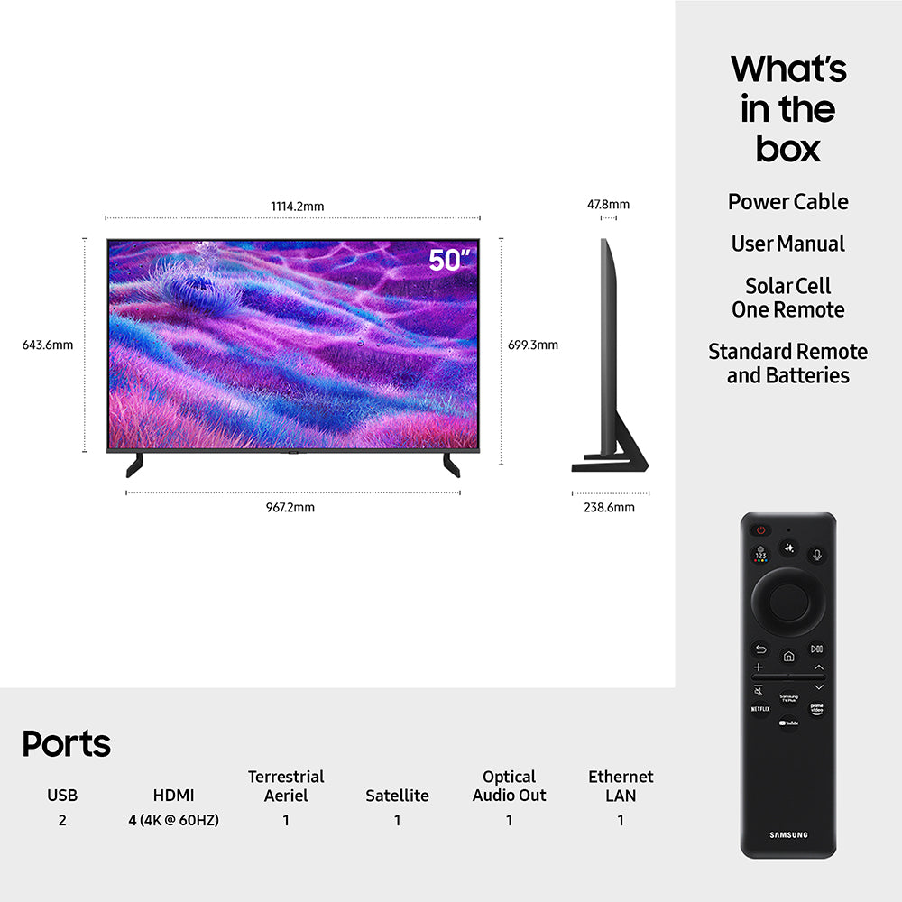 Samsung QN80F 50" 4K Smart TV - Carbon Silber | QE50QN80FAUXXU