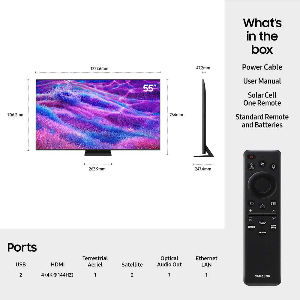 Samsung QN80F 55" 4K Smart TV - Carbon Silber | QE55QN80FAUXXU