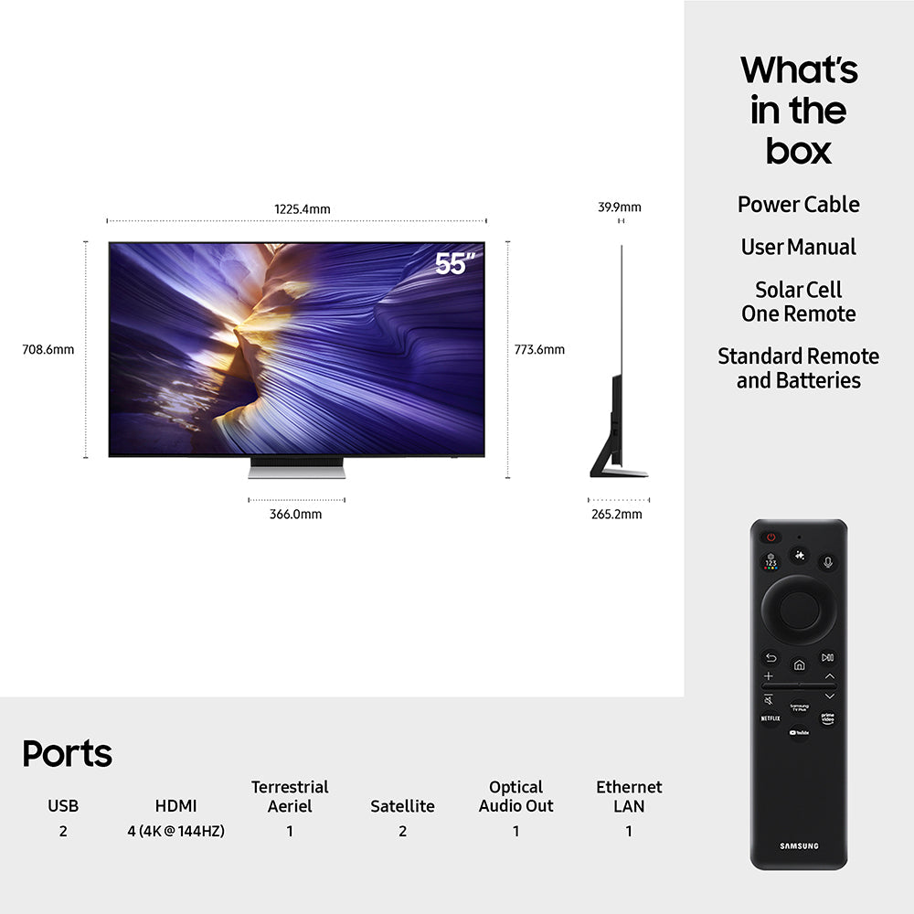 Samsung S90F 55" 4K Smart TV - Graphit Schwarz | QE55S90FAEXXU