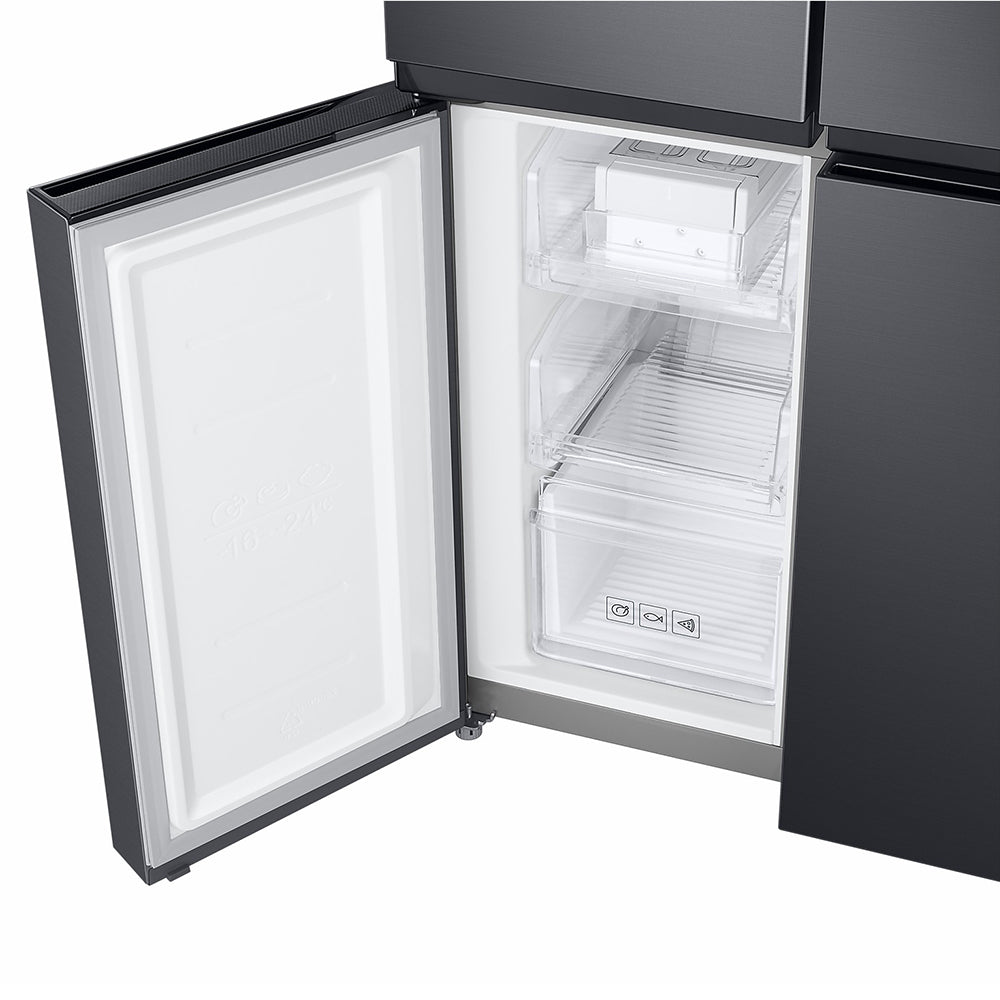 Samsung 488L freistehend French Door Kühl-Gefrierkombination - Gentle Schwarz Matt | RF48A401EB4/EU