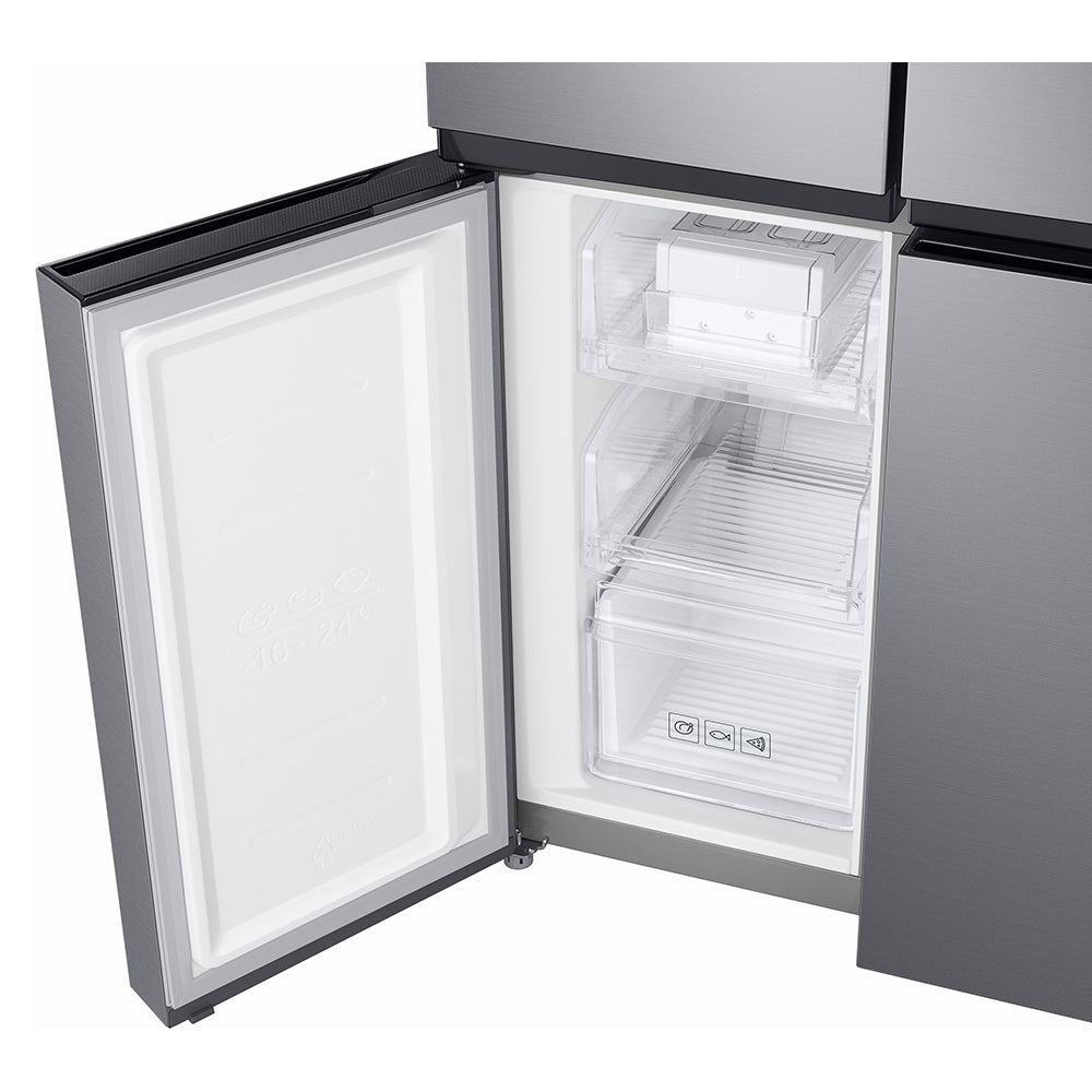 Samsung 488L freistehend French Door Kühl-Gefrierkombination - Gentle Silber Matt | RF48A401EM9/EU