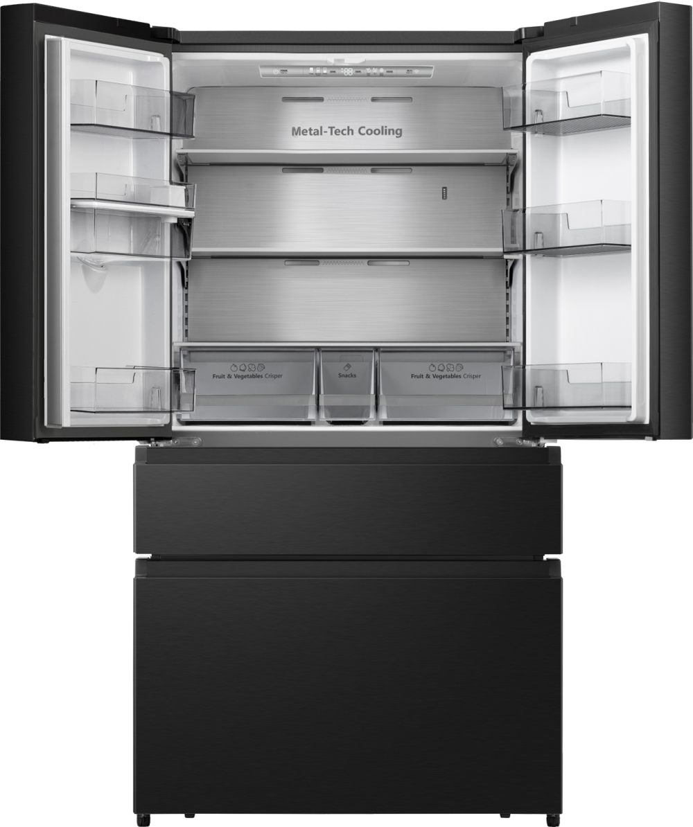 Hisense 579L French-Door-Kühl-Gefrierkombination, freistehend – Schwarz | RF749N4SWFE