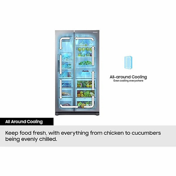 Samsung SpaceMax Bespoke AI Series 640L freistehend Kühl-Gefrierkombination - Silber | RS70F64KETEU