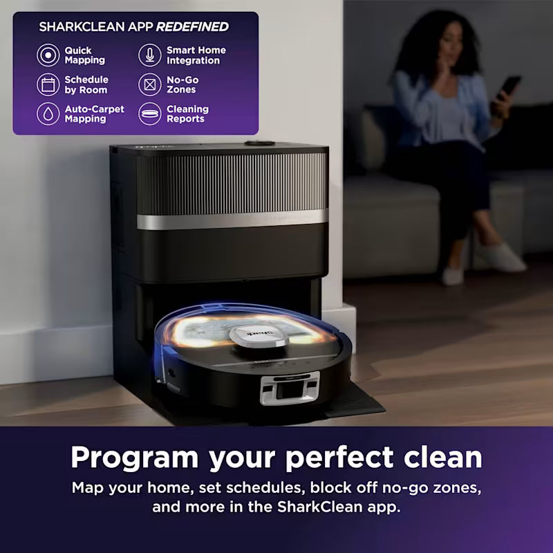 Shark PowerDetect UV Reveal 2-in-1 Vac & Mop Robot Vacuum - Schwarz | RV3000XEUK