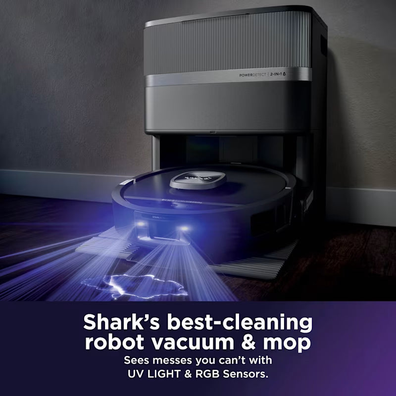 Shark PowerDetect UV Reveal 2-in-1 Vac & Mop Robot Vacuum - Schwarz | RV3000XEUK