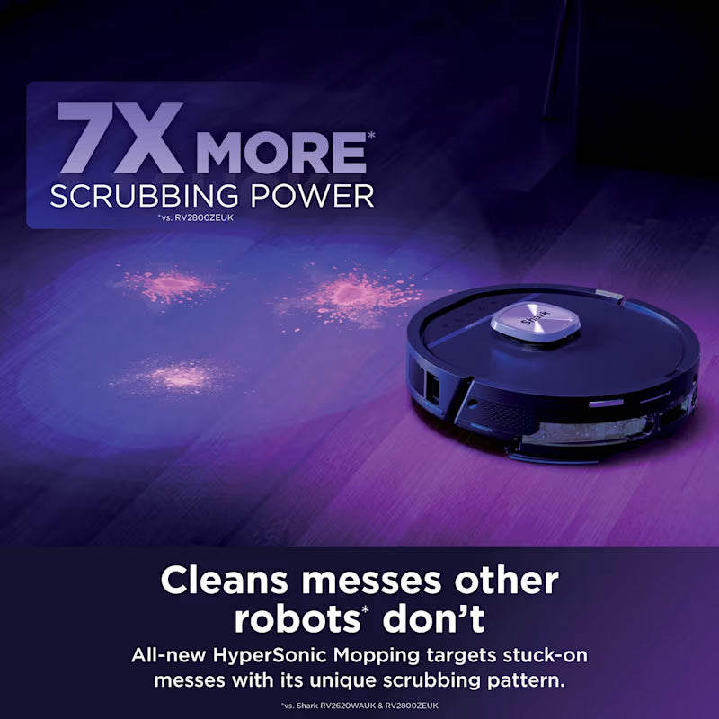 Shark PowerDetect UV Reveal 2-in-1 Vac & Mop Robot Vacuum - Schwarz | RV3000XEUK