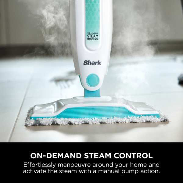 Shark Classic Steam Mop - Weiß & Mint Grün | S1000UK