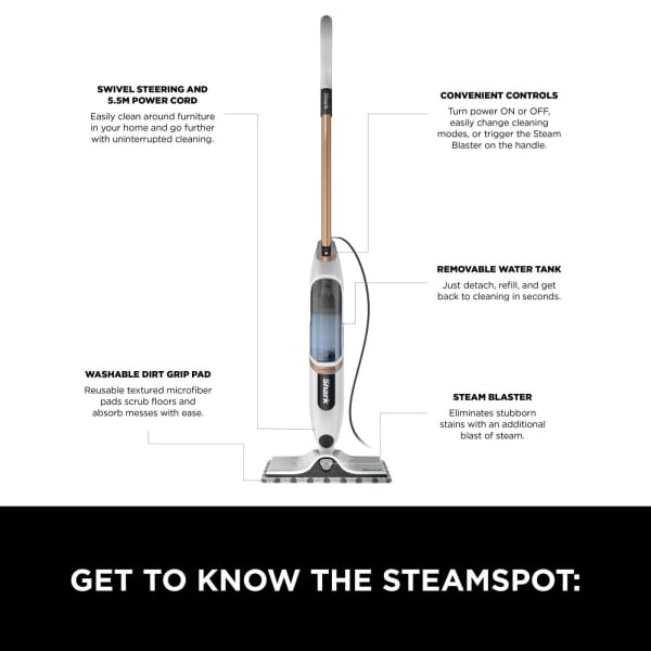 Shark Steam Blaster Technology Steam Spot Cleaner - Weiß & Poly Copper | S2001UK
