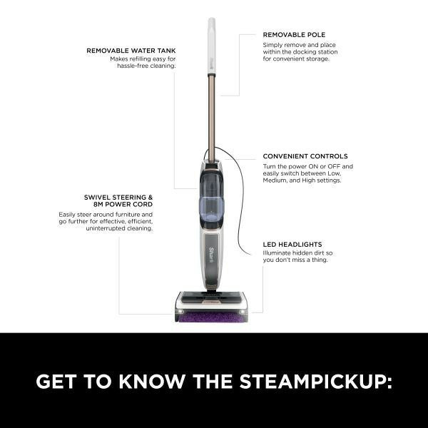 Shark SteamPickUp Bagless Hard Floor Staubsauger - Weiß | SD200UK
