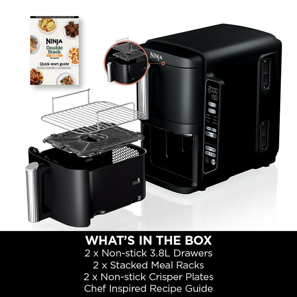 Ninja 7.6L Double Stack 2 Drawer Heißluftfritteuse - Schwarz | SL300UK