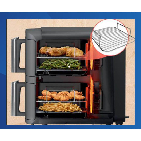 Ninja 9.5L 2470W Double Stack XL 2 Drawer Heißluftfritteuse - Grau | SL400UK