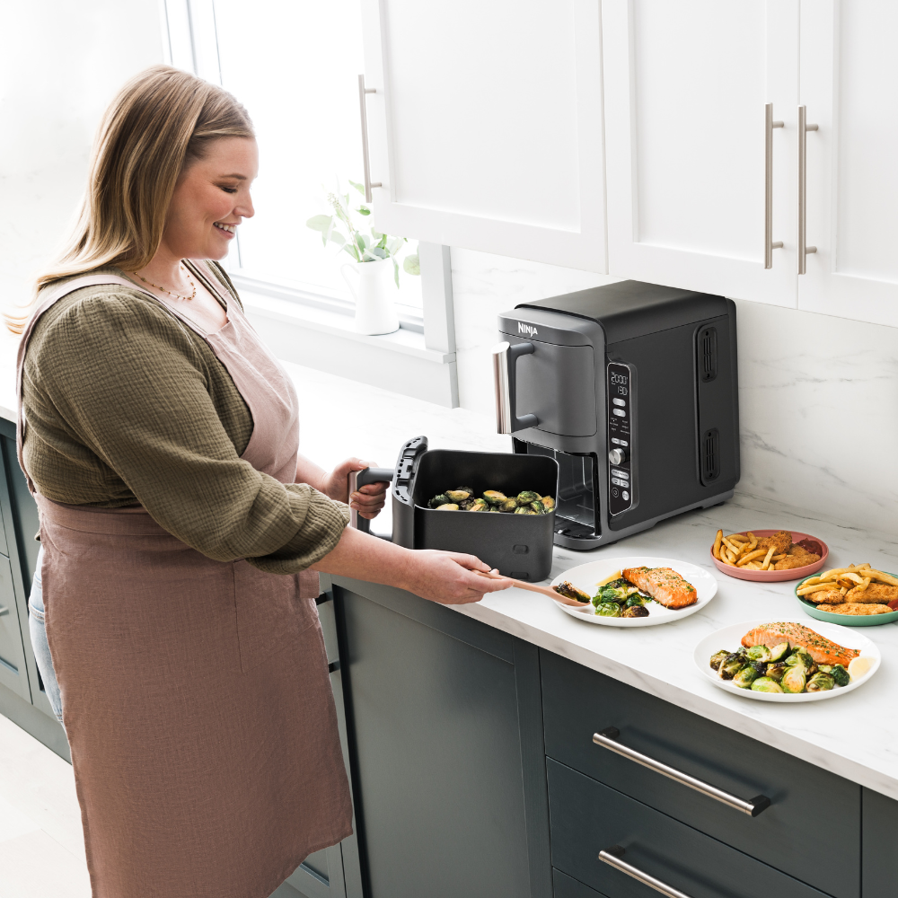 Ninja 9.5L 2470W Double Stack XL 2 Drawer Heißluftfritteuse - Grau | SL400UK