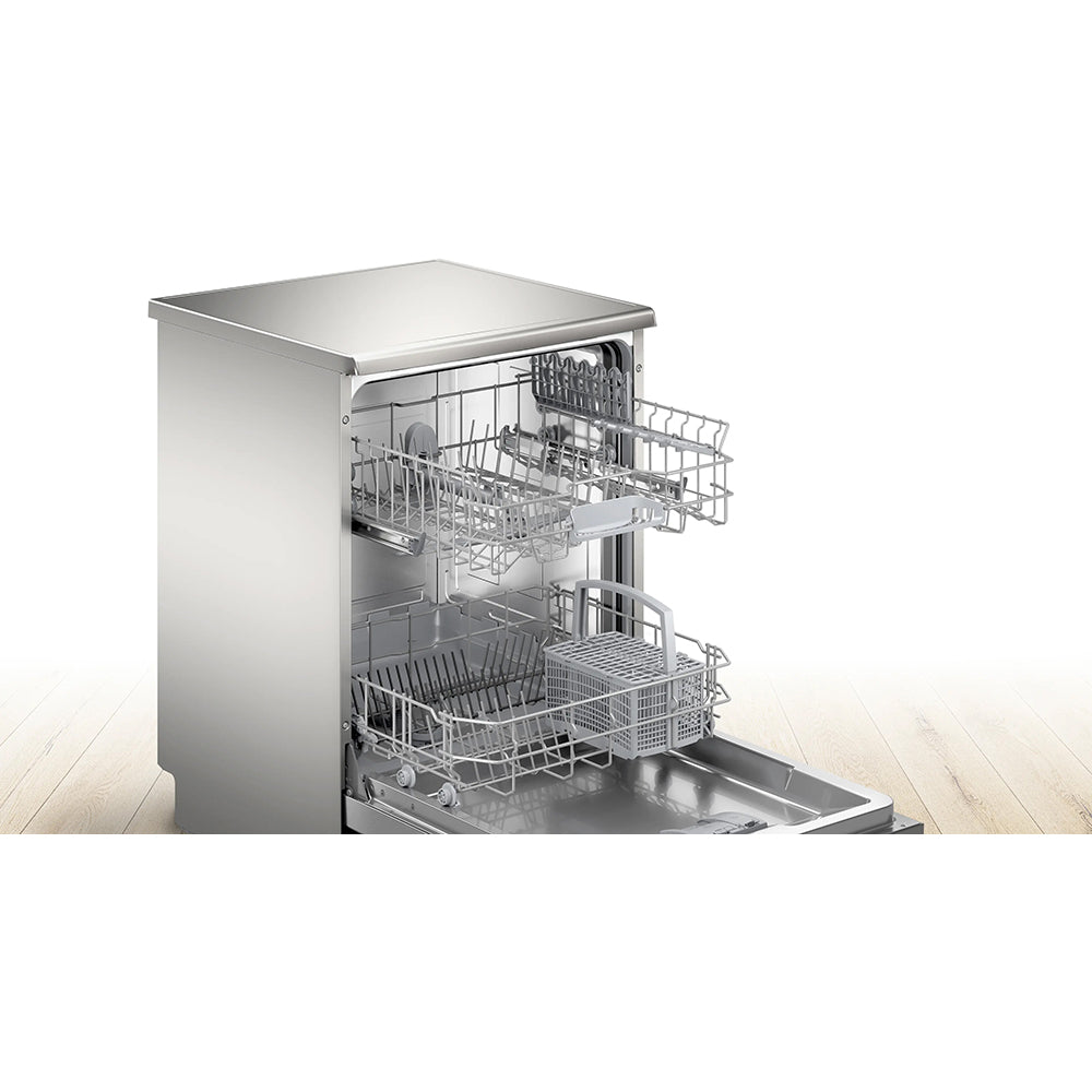 Bosch Series 2 85CM freistehend Standard Geschirrspüler - Brushed Steel | SMS26AI08G