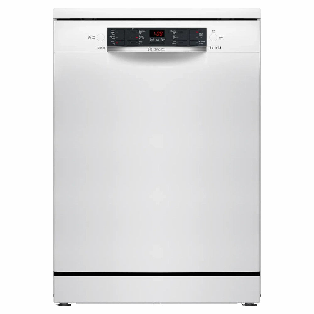 Bosch Series 2 60CM freistehend Standard Geschirrspüler - Weiß | SMS26AW08G