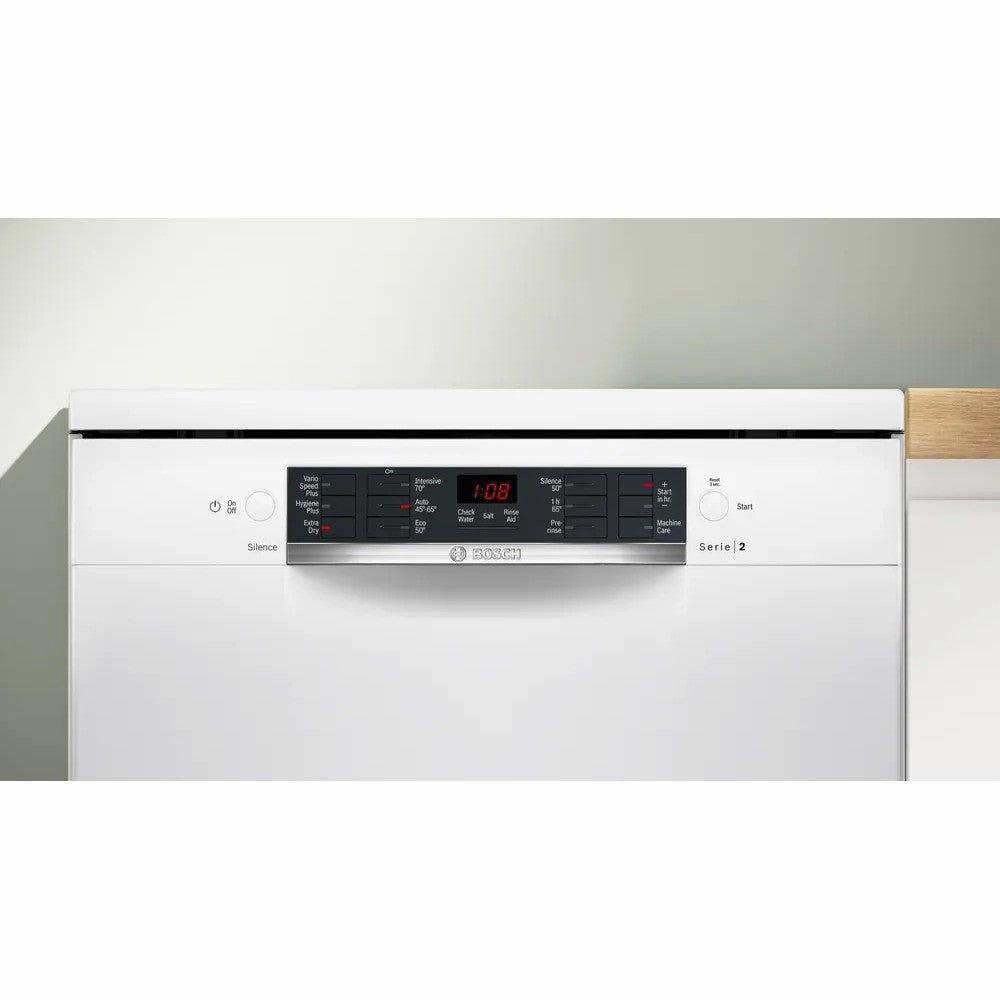 Bosch Series 2 60CM freistehend Standard Geschirrspüler - Weiß | SMS26AW08G