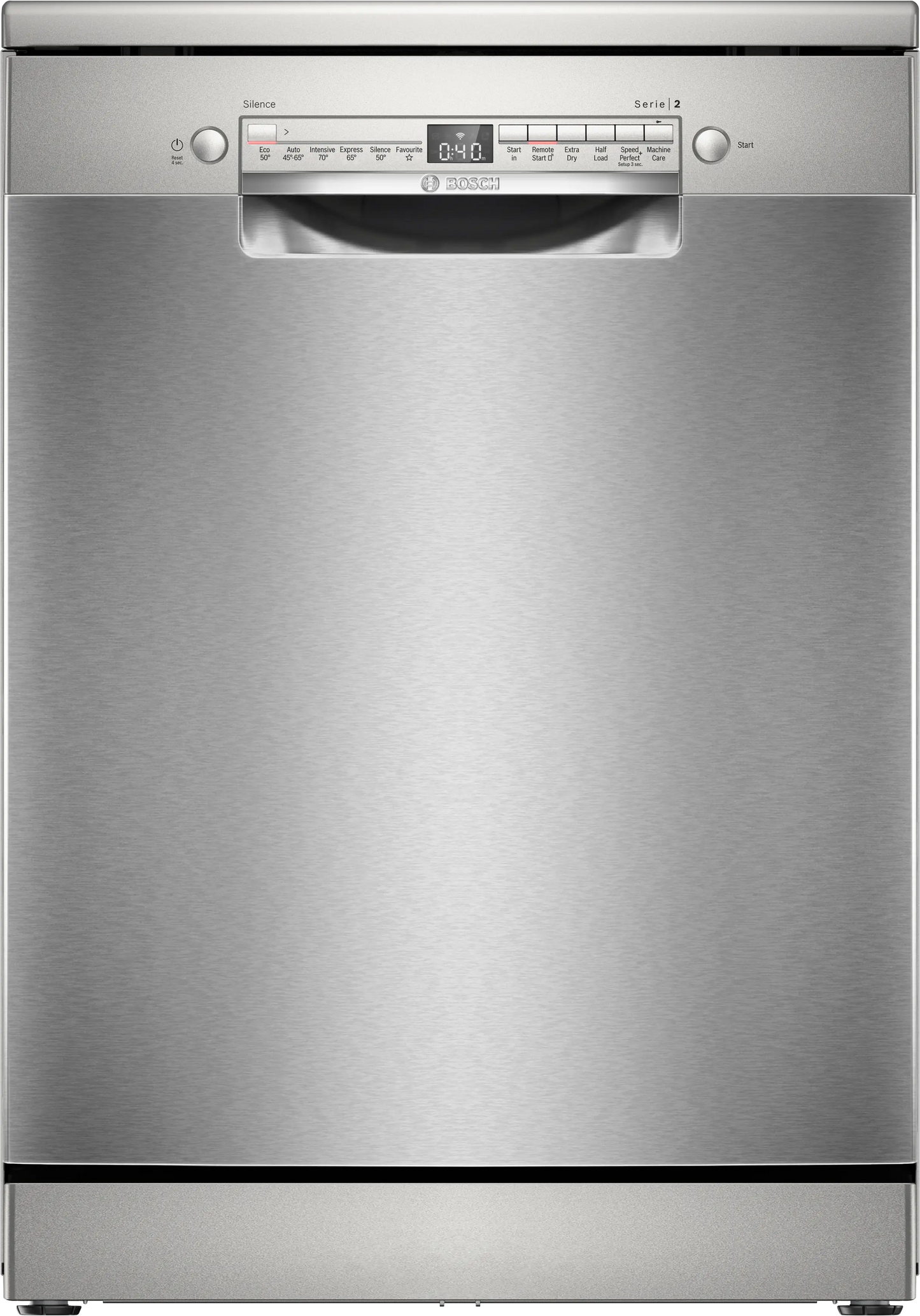 Bosch Series 2 60CM freistehend Standard Geschirrspüler - Brushed Steel | SMS2HVI06G