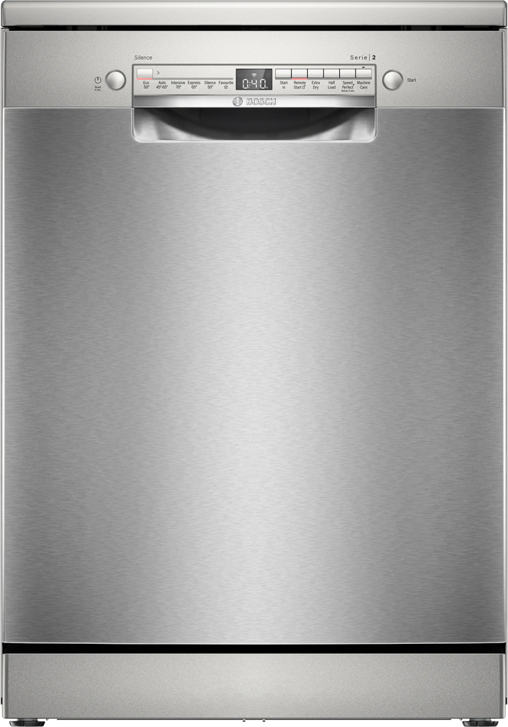 Bosch Series 2 60CM Freestanding Standard Dishwasher - Brushed Steel | SMS2HVI06G