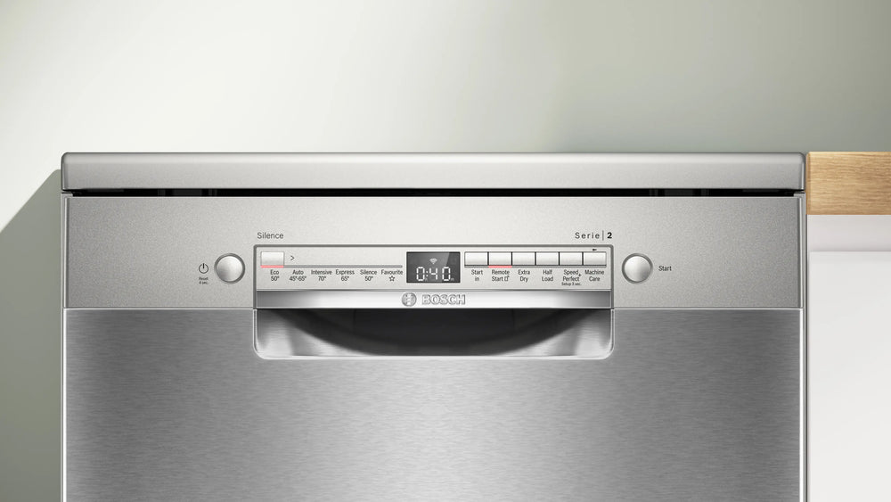 Bosch Series 2 60CM freistehend Standard Geschirrspüler - Brushed Steel | SMS2HVI06G