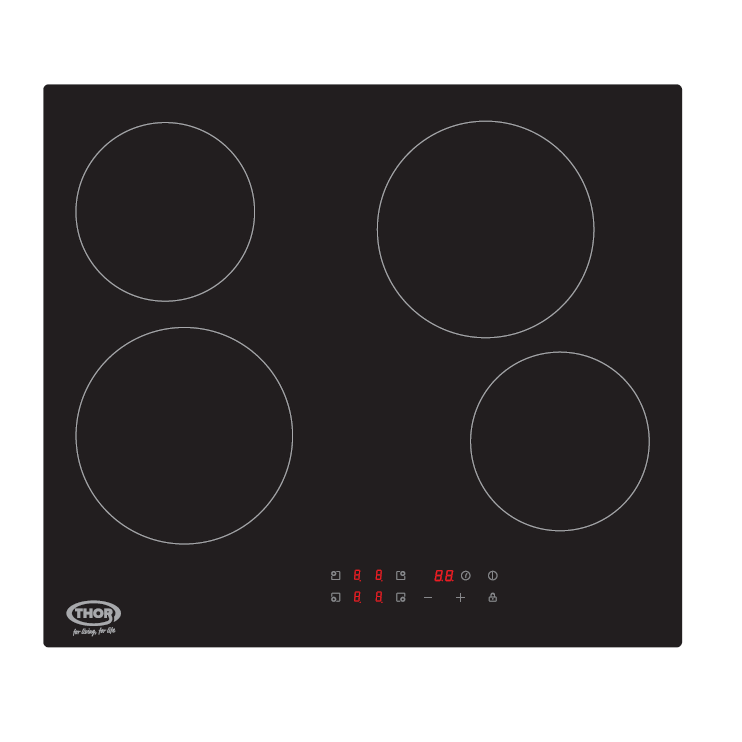 Thor 4 Zone Ceramic Hob - Black | T154MDTCSS