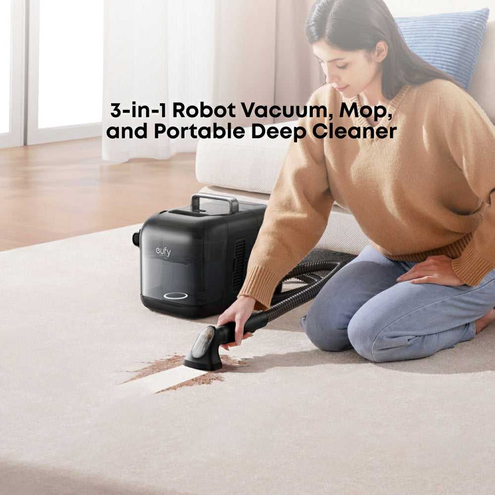Eufy Omni E28 Robot Vacuum, Mop und Portable Deep Cleaner mit All-in-One Station  - Schwarz | T2352V11