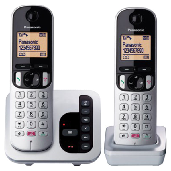 Panasonic Digital Cordless Phone with Twin Answering Machine - Silver | TAPS262S