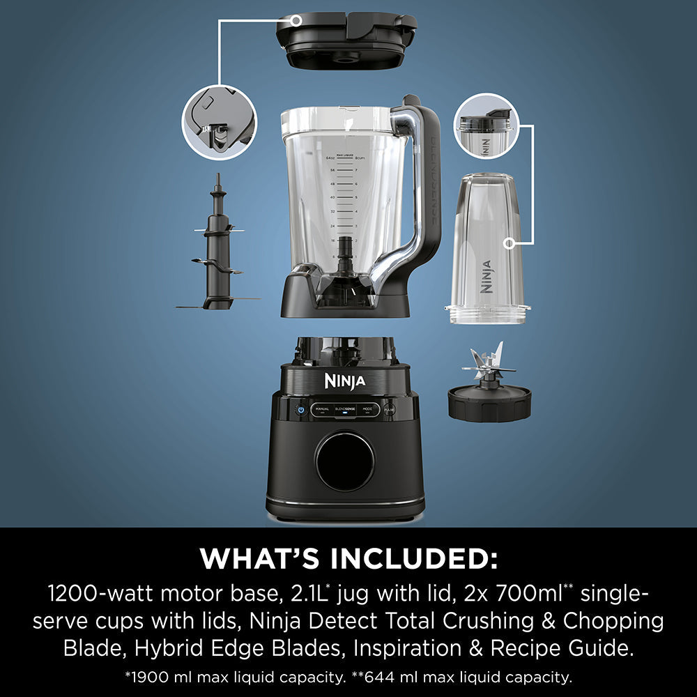 Ninja 1200W Detect Power Pro Standmixer mit Single Serve - Schwarz | TB301UK
