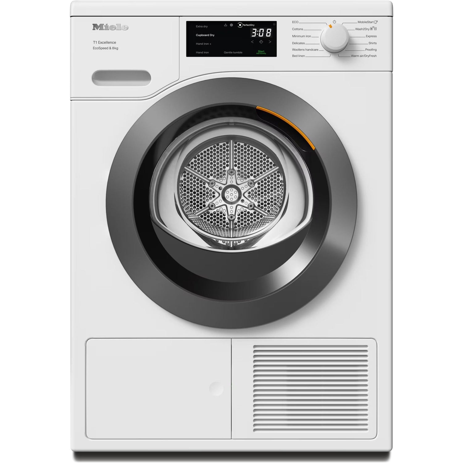 Miele T1 EcoSpeed 8KG freistehend Heat Pump Wäschetrockner - Lotus Weiß | TEC645