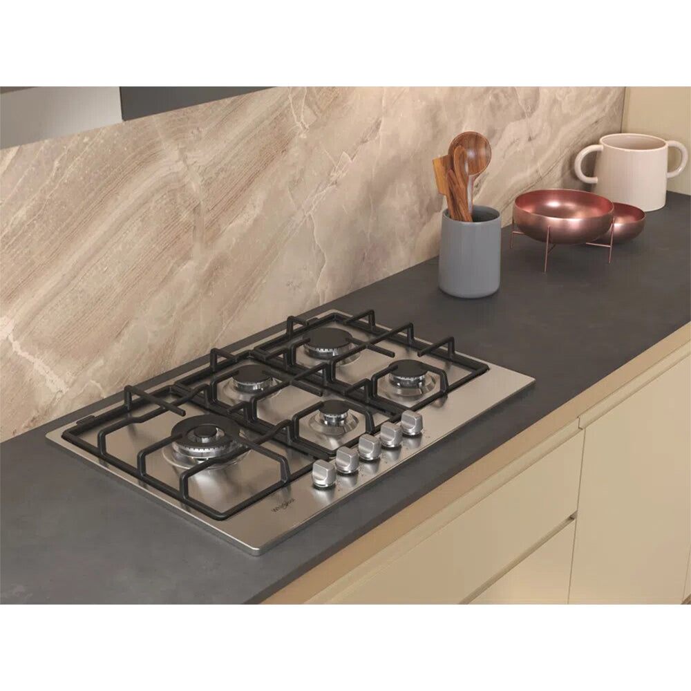 Whirlpool 75CM 5 Zone Gas Kochfeld - Edelstahl | TGML 761 IX R