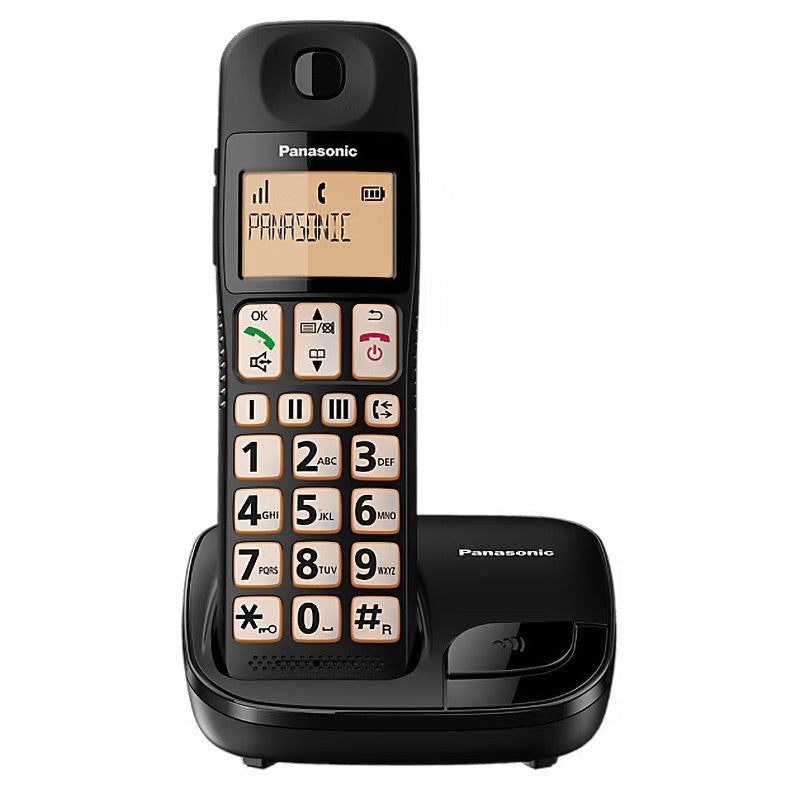 Panasonic KX-TGE110 Single Big Button Cordless Dect Phone - Black | TLP110