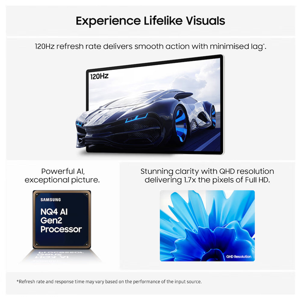 Samsung The Movingstyle 27" QHD Smart TV mit Touch Screen & Einbau Battery - Weiß & Schwarz | UE27LSM7FAXXXU