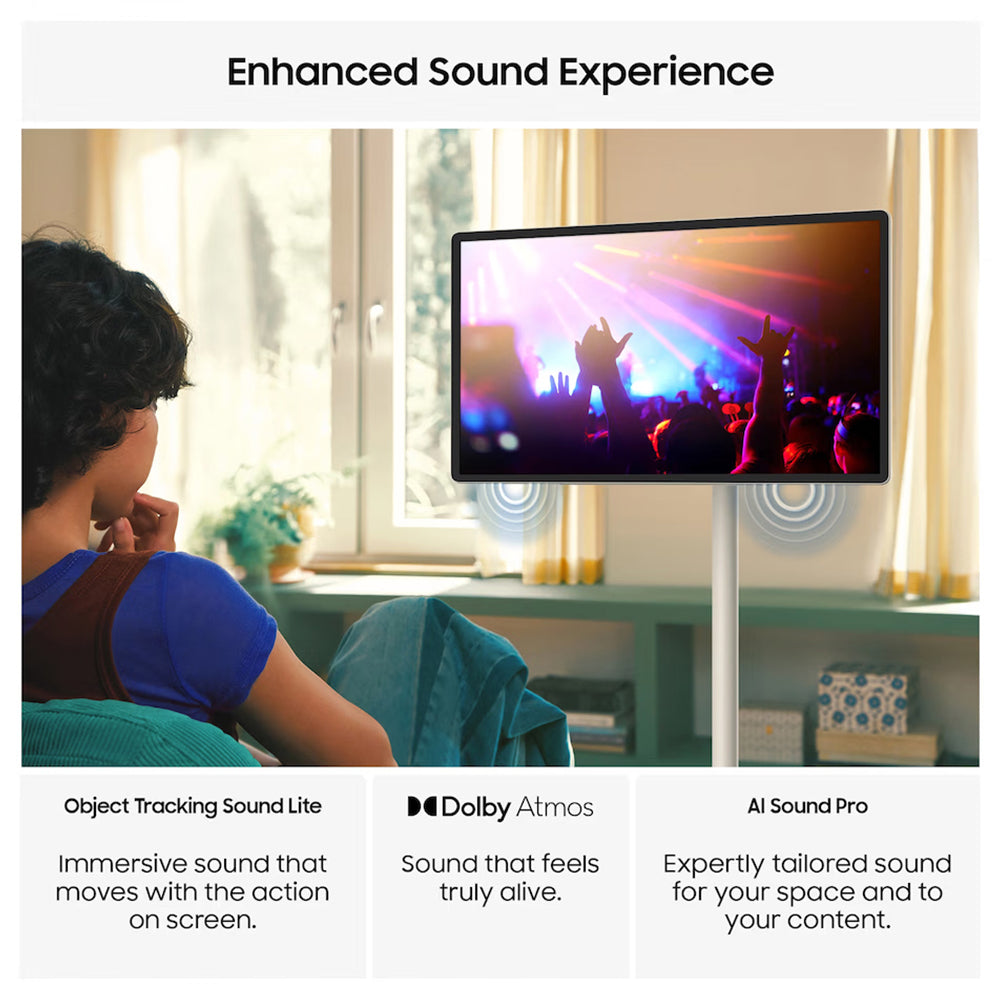 Samsung The Movingstyle 27" QHD Smart TV mit Touch Screen & Einbau Battery - Weiß & Schwarz | UE27LSM7FAXXXU